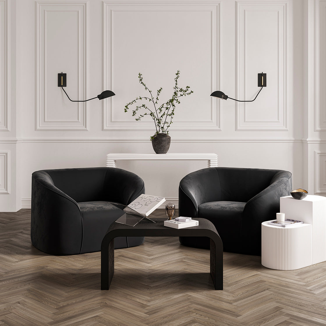 Lake Black Ash Wood Arc Coffee Table